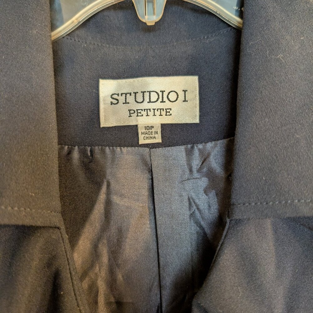 Studio One Navy Ruffled Midi Dress - Picture 3 of 6